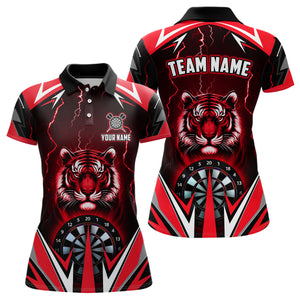 Personalized Tiger 3D Printed Darts Shirts For Women Custom Thunder Lightning Red Darts Jersey TDM2779