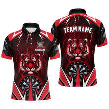 Load image into Gallery viewer, Personalized Tiger 3D Printed Darts Shirts For Men Custom Thunder Lightning Red Darts Jersey TDM2779