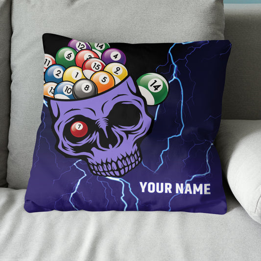 Customized 3D Skull Thunder Billiard Pillow Purple Version, Best Pillows TDM0758