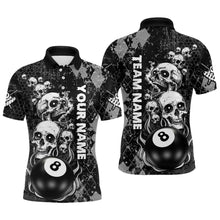 Load image into Gallery viewer, Grunge Argyle Pattern Custom Scary Skull Men Billiard Shirts, Billiard Jerseys Billiard Team Shirt TDM3028