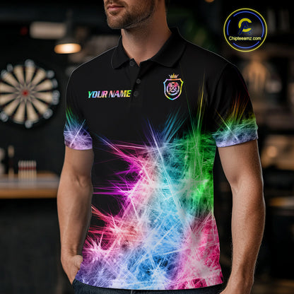Icy Colorful Light Mens Darts Polo & Quarter Zip Shirts Custom Dart Shirts For Team Darts Jerseys TDM5255