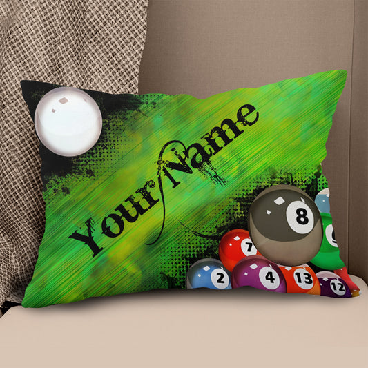 Personalized Green Billiard Balls Throw Pillow Custom Decorative Pillow TDM0772