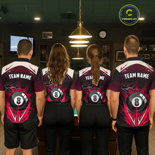 Load image into Gallery viewer, Red 8 Ball Pool Billiard Jersey For Men Custom Lightning Billiard Team Shirt Polo &amp; Quarter Zip TDM6136