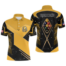 Load image into Gallery viewer, Custom Galaxy 9 Ball Pool Billiard Polo &amp; Quarter-Zip Shirts For Men, 9 Ball Billiard Attire Jersey TDM2292