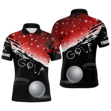 Load image into Gallery viewer, Funny Golf Ball Black And Red Christmas Men Golf Polo Shirts Custom Golfing Gifts For Christmas TDM3037