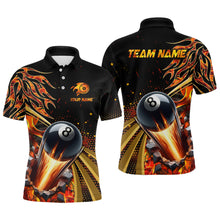 Load image into Gallery viewer, Flaming 8 Ball Pool Crack Billiard Shirts For Men Custom Pool Billiard Shirt Team Jerseys |Orange TDM3043