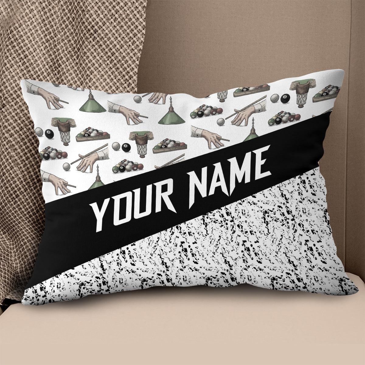 Custom Grunge Billiard Games Pillow Customized Pillow For Billiard Lover TDM0781