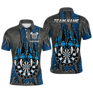 Funny Claw Darts Board Custom Blue Dart Shirts For Men, Personalized Darts League Team Jerseys TDM3054