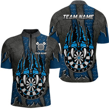 Load image into Gallery viewer, Funny Claw Darts Board Custom Blue Dart Shirts For Men, Personalized Darts League Team Jerseys TDM3054