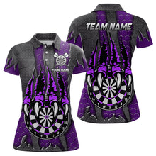 Load image into Gallery viewer, Funny Claw Darts Board Custom Purple Dart Shirts For Women, Personalized Darts League Team Jerseys TDM3055