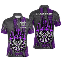 Load image into Gallery viewer, Funny Claw Darts Board Custom Purple Dart Shirts For Men, Personalized Darts League Team Jerseys TDM3055