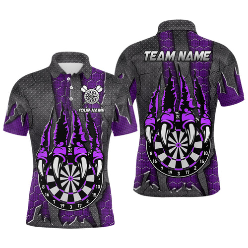 Funny Claw Darts Board Custom Purple Dart Shirts For Men, Personalized Darts League Team Jerseys TDM3055