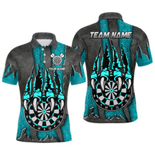 Load image into Gallery viewer, Funny Claw Darts Board Custom Turquoise Dart Shirts For Men, Personalized Darts League Team Jerseys TDM3056