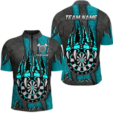 Load image into Gallery viewer, Funny Claw Darts Board Custom Turquoise Dart Shirts For Men, Personalized Darts League Team Jerseys TDM3056