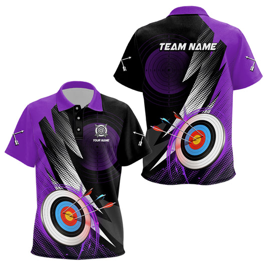 Personalized Archery 3d Target Purple Jersey Kid Polo Shirts, Best Archery Club Shirts For Team TDM0984