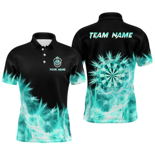 Icy Turquoise Light Mens Darts Polo & Quarter Zip Shirts Custom Dart Shirts For Team Darts Jerseys TDM2577