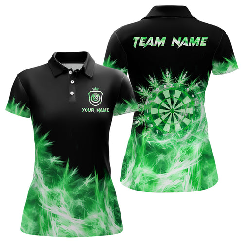 Icy Green Light Womens Darts Polo & Quarter Zip Shirts Custom Dart Shirts For Team Darts Jerseys TDM2578