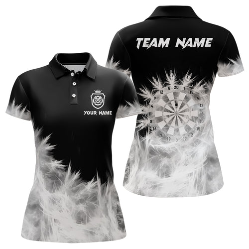 Icy Black White Light Women Darts Polo & Quarter Zip Shirts Custom Dart Shirts For Team Dart Jerseys TDM2832