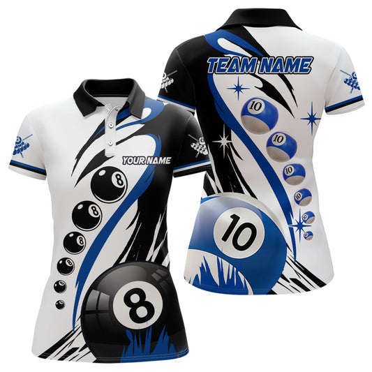 Personalized Billiard 8 Ball & 10 Ball Pool Billiard Shirts For Women Custom Billiard Team Jerseys TDM3650