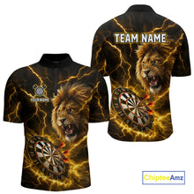 Load image into Gallery viewer, Custom Yellow Dartboard Thunder Lightning Lion Darts Shirt For Men, Darts League Team Jersey TDM5815