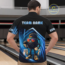 Load image into Gallery viewer, Blue Funny Bowling Ball Shirt For Men Custom Bowling Jersey, Bowling Team Shirt Polo &amp; Quarter Zip TDM5836