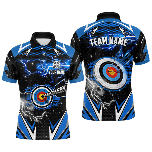 Archery 3d Target Blue Jersey For Men Custom Name Archery Polo Shirts Team League Archery Shirts TDM1025