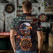 Load image into Gallery viewer, American Flag 3D Dartboard Fire Flame Custom Eagle Darts Shirt For Men, Patriotic Dart Team Jersey TDM4717