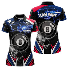 Load image into Gallery viewer, Texas Flag Lightning 8 Ball Billiard Jerseys For Women Custom Patriotic Team League Billiard Shirts TDM1955