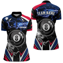 Load image into Gallery viewer, Texas Flag Lightning 8 Ball Billiard Jerseys For Women Custom Patriotic Team League Billiard Shirts TDM1955