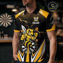 Load image into Gallery viewer, Personalized Funny Bee Lightning Darts Shirt For Men Custom Yellow Black Darts Jersey, Darts Gift TDM4738