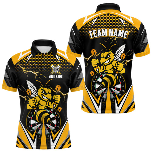 Personalized Funny Bee Lightning Darts Shirt For Men Custom Yellow Black Darts Jersey, Darts Gift TDM4738