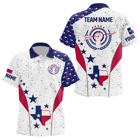 Texas Archery Grunge Style Personalized Kid Polo Shirts, Custom Texas Flag Shirts For Players TDM0682