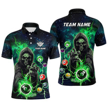 Load image into Gallery viewer, Green Billiard Grim Reaper Men Polo &amp; Quarter-Zip Shirts Customized Team League Billiard Jerseys TDM1752