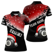 Load image into Gallery viewer, Black And Red Christmas Funny Santa 8 Ball Pool Billiard Shirts For Women Custom Xmas Billiard Jersey TDM2926