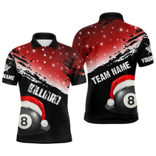 Load image into Gallery viewer, Black And Red Christmas Funny Santa 8 Ball Pool Billiard Shirts For Men Custom Xmas Billiard Jersey TDM2926