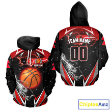 Load image into Gallery viewer, Black And Red Custom Thunder Lightning Basketball Shirt, Best Basketball Jerseys Uniform TDM5671
