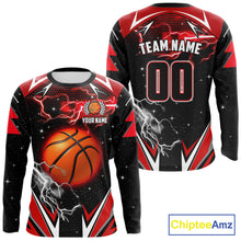 Load image into Gallery viewer, Black And Red Custom Thunder Lightning Basketball Shirt, Best Basketball Jerseys Uniform TDM5671