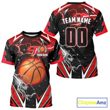 Load image into Gallery viewer, Black And Red Custom Thunder Lightning Basketball Shirt, Best Basketball Jerseys Uniform TDM5671