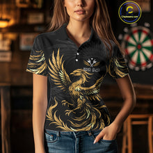 Load image into Gallery viewer, Personalized Phoenix Dartboard Wings Women&#39;s Dart Shirts Custom Yellow And Black Darts Team Jerseys TDM4585