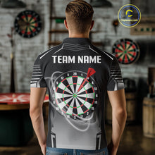 Load image into Gallery viewer, Black And White Dartboard Lights Custom Darts Polo &amp; Quarter Zip For Men, 3D Darts Team Jersey TDM4802