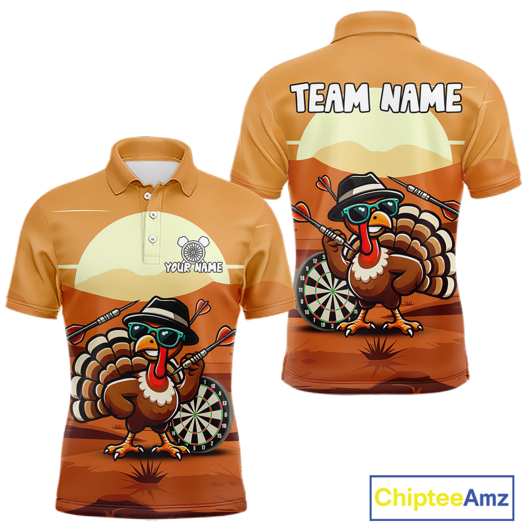 Funny Turkey Darts Shirt For Men Custom Thanksgiving Shirts For Darts Lover, Darts Team Jersey TDM4818