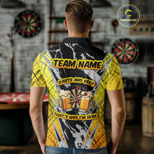 Load image into Gallery viewer, Darts And Beer That's Why I'm Here Custom Grunge Dart Shirt For Men, Drinking Darts Jerseys |Black TDM4234