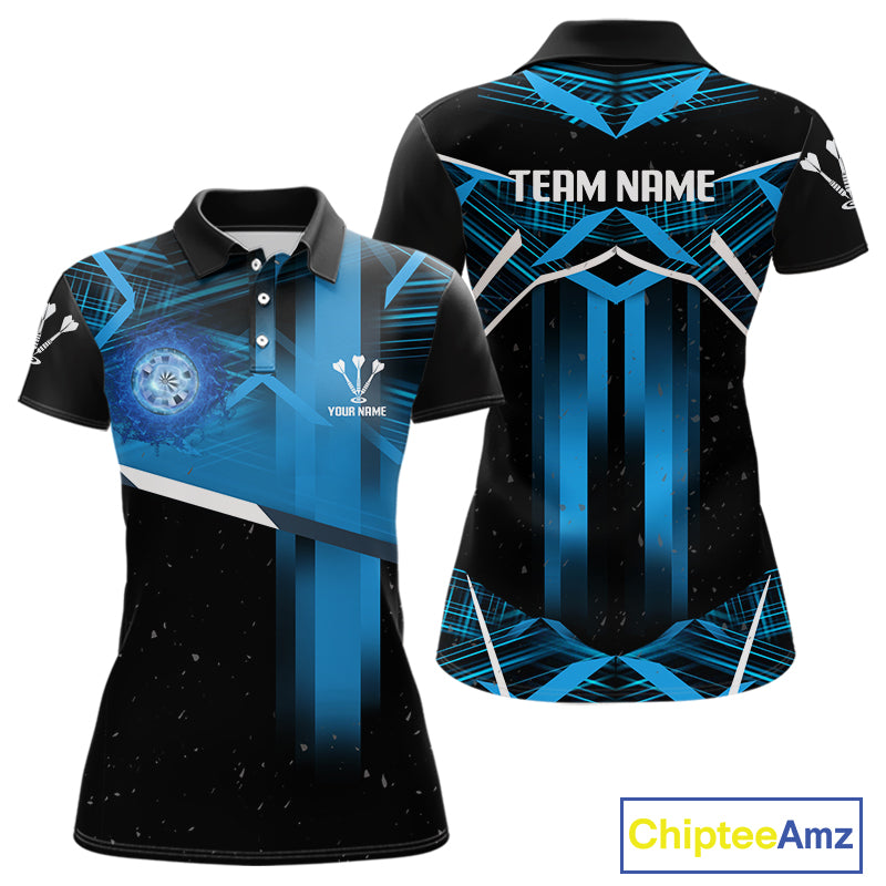 Azure Lightning Dartboard Darts Shirt For Women - Custom Team & Player Name NYN0352