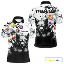 Load image into Gallery viewer, Personalized Grunge White Black Funny Wolf Billiard Shirt For Men Custom Pool Balls Team Jersey TDM4495