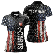 Load image into Gallery viewer, Grunge Vintage American Flag Custom Retro Dart Shirts For Women, Pride Team Patriotic Dart Jerseys TDM3693