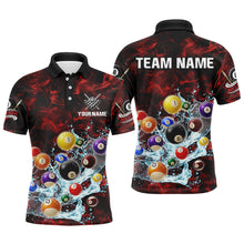 Load image into Gallery viewer, Funny Billiard Balls In Water Custom Smoke Pattern Men Billiard Shirts, Pool Billiard Jerseys |Red TDM2988