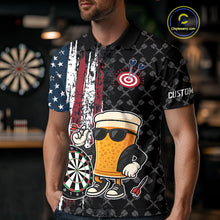 Load image into Gallery viewer, Vintage Grunge American Flag Funny Beer Darts Shirt For Men Custom Patriotic Darts Team Jerseys TDM4616