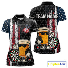 Load image into Gallery viewer, Vintage Grunge American Flag Funny Beer Darts Shirt For Women Custom Patriotic Darts Team Jerseys TDM4616