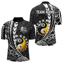 Load image into Gallery viewer, Custom White Black Tribal Yin-Yang 8 &amp; 9 Ball Billiard Shirt For Men, Funny Pool Team Jersey TDM4687