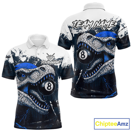 Personalized Sauropod 8 Ball Billiard Shirt For Men Custom Billiard Team Shirts, Pool Jersey |Blue TDM4767